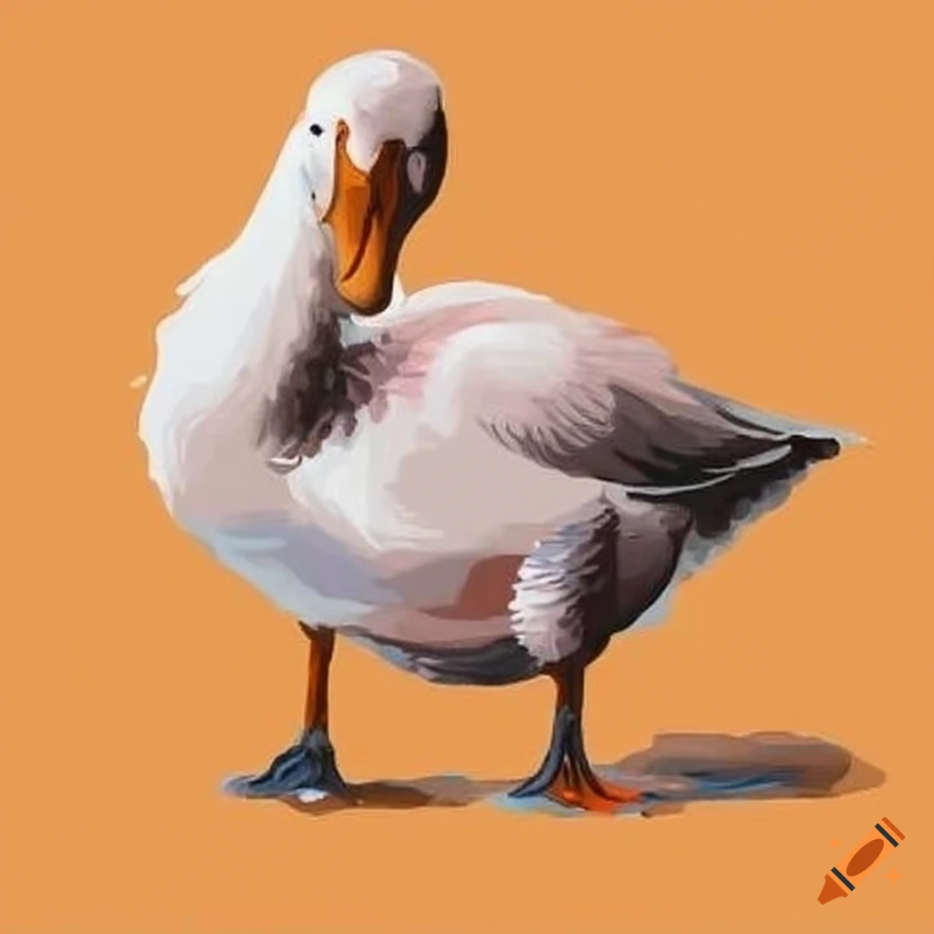 Goose making a playful gesture on Craiyon