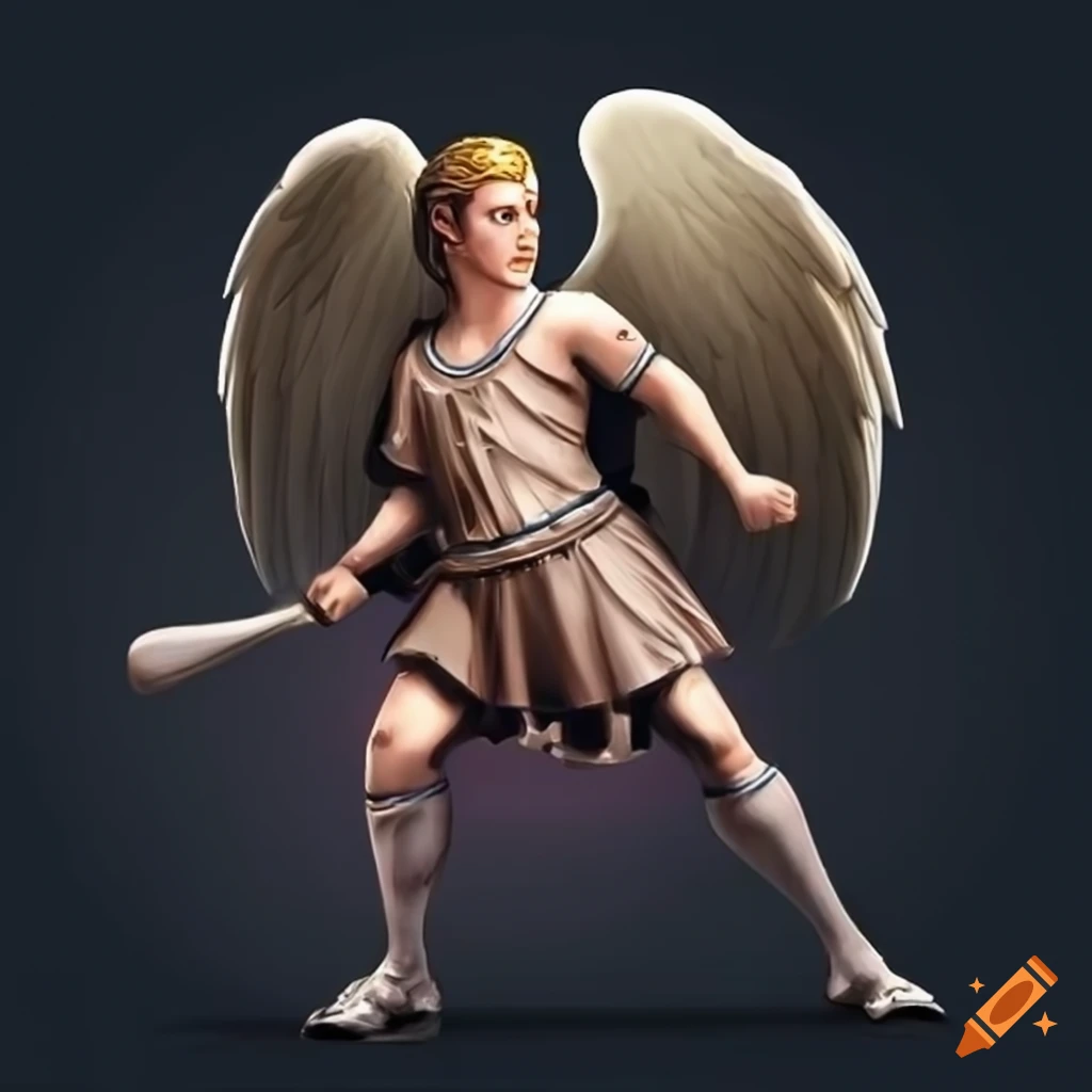 Archangel with a baseball bat on Craiyon