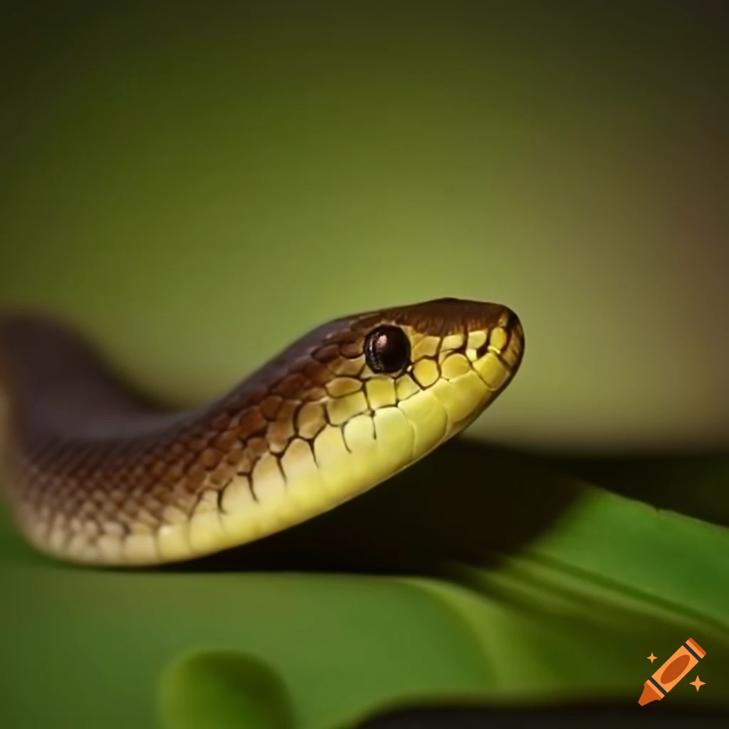 Greenish brown snake on Craiyon