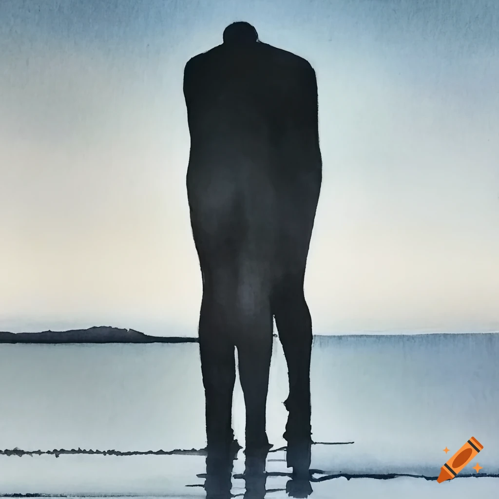 Figurative watercolor painting by Antony Gormley