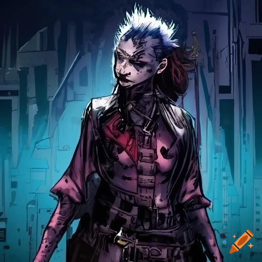 Android punk in comic book style