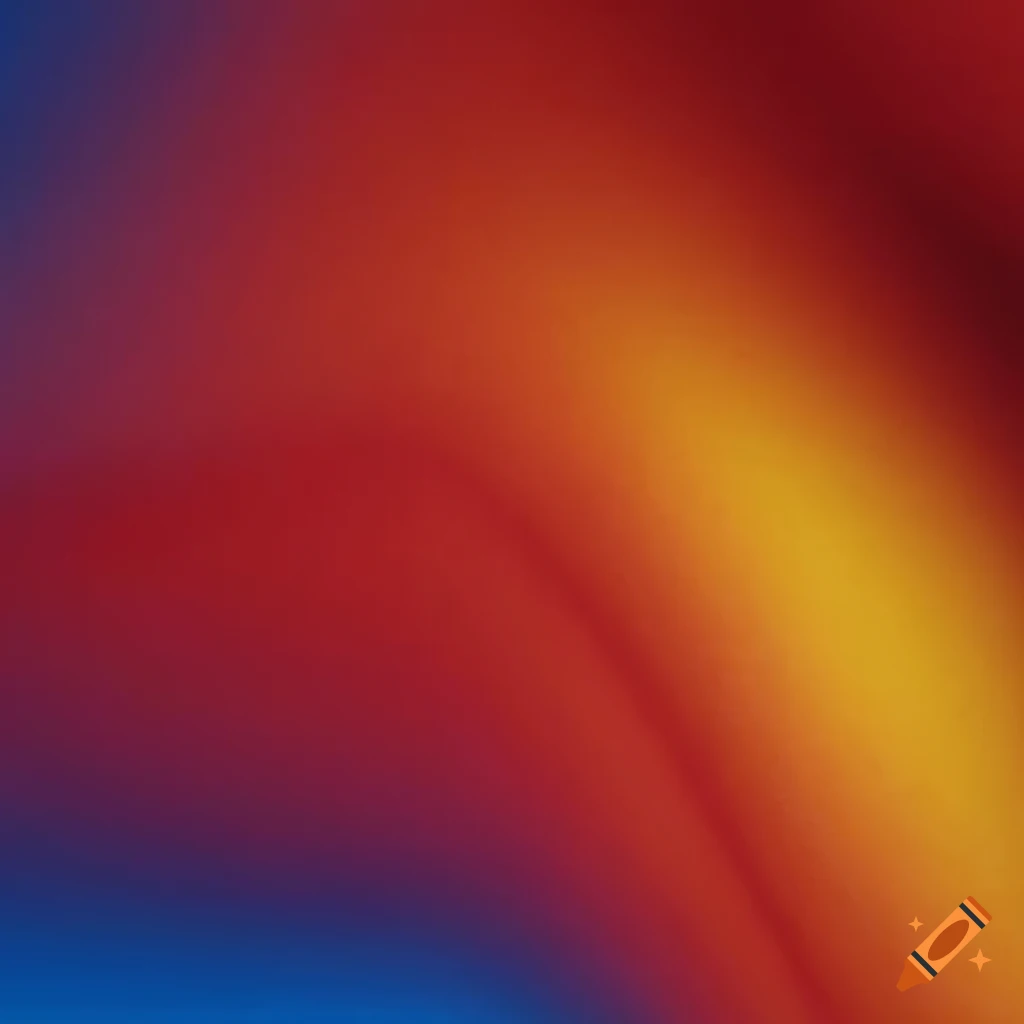 Wrinkled fabric with blue to yellow to red gradient