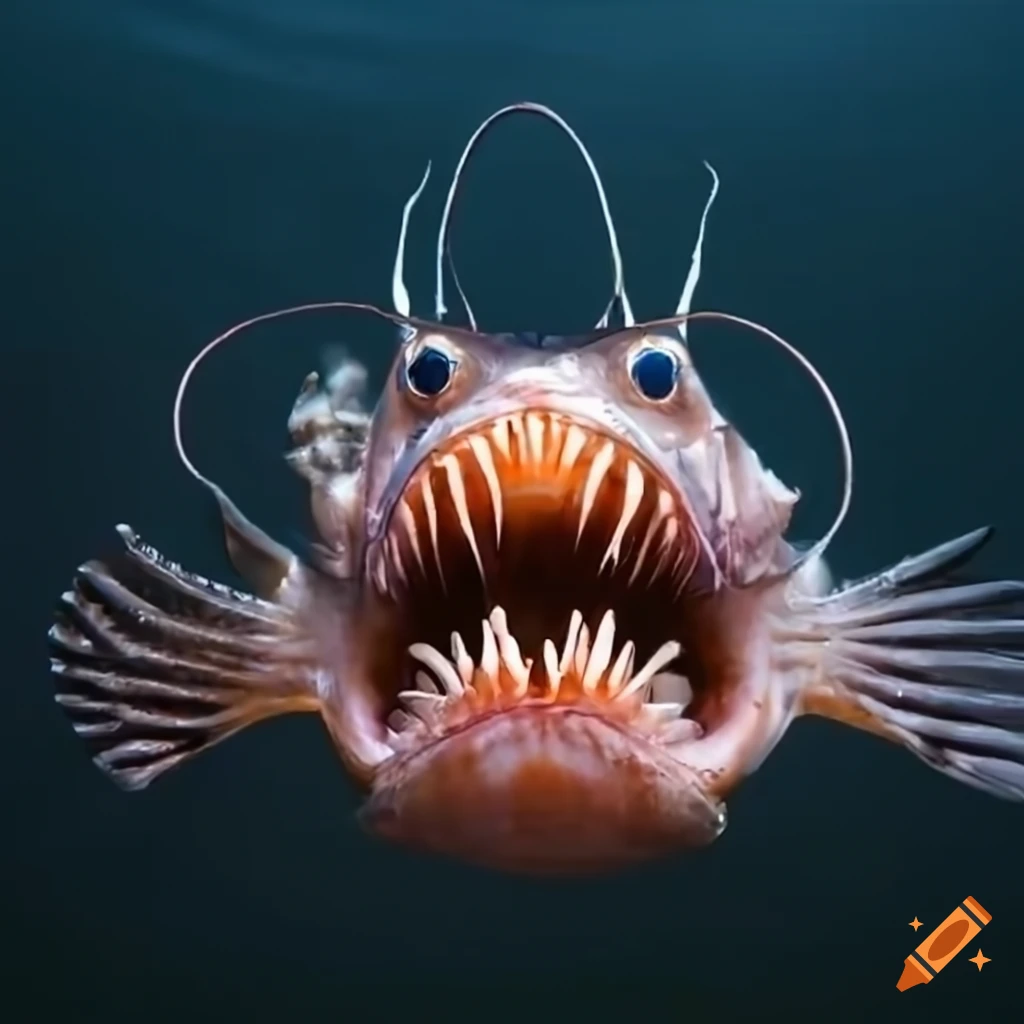 Angler fish with an expressive face on Craiyon