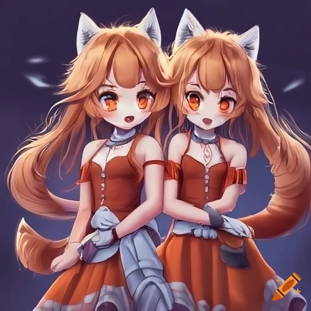 Twin fox girls on Craiyon
