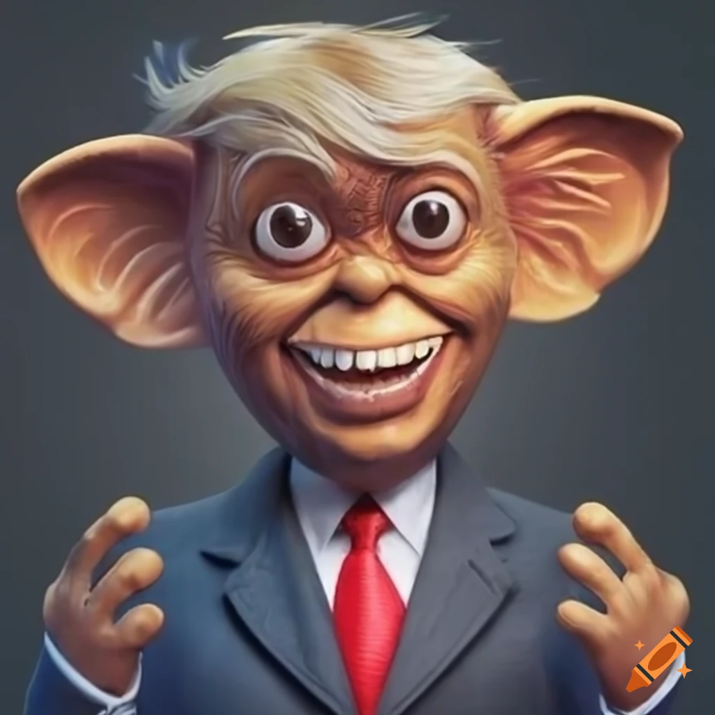 Satirical depiction of a Donald Trump Gremlin on Craiyon