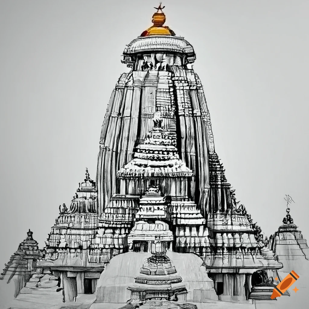 Pencil art of puri jagannath temple on Craiyon