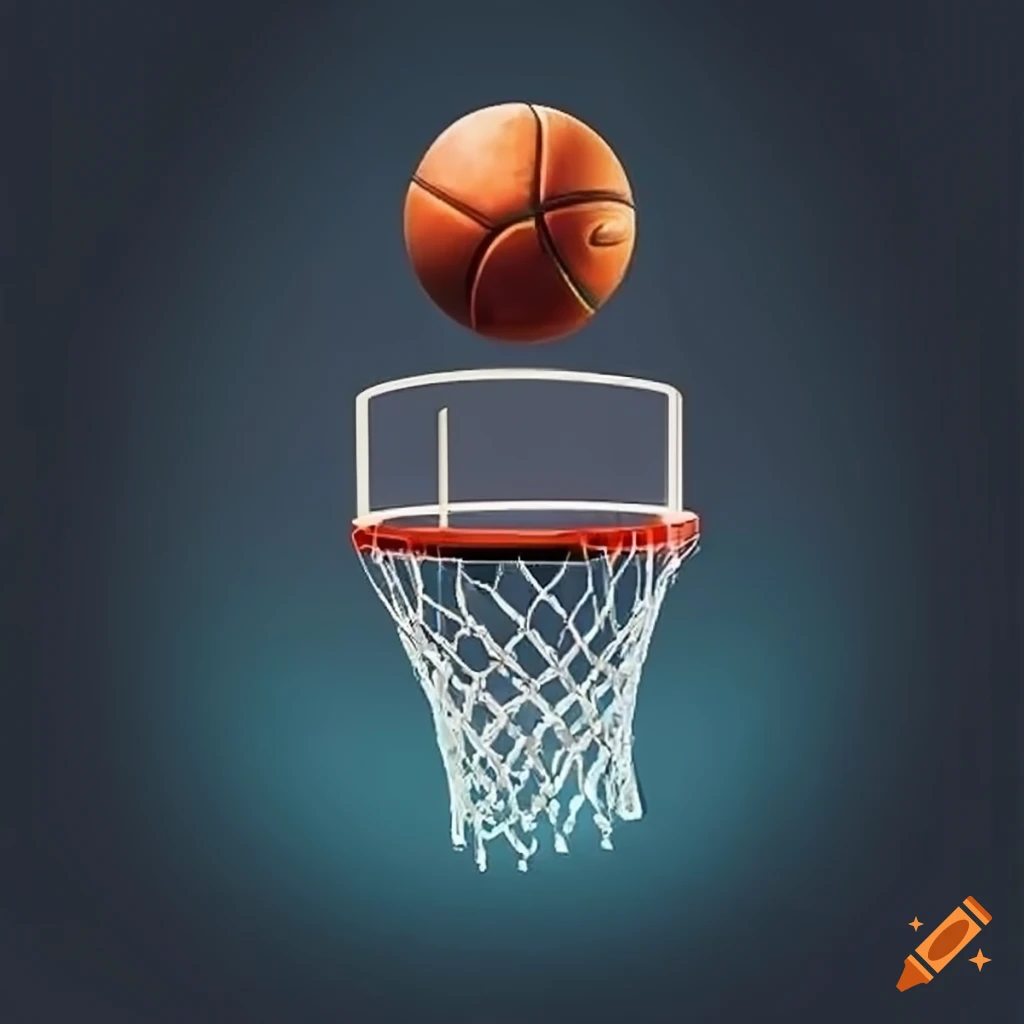 Mobile app graphics for a full court basketball game on Craiyon