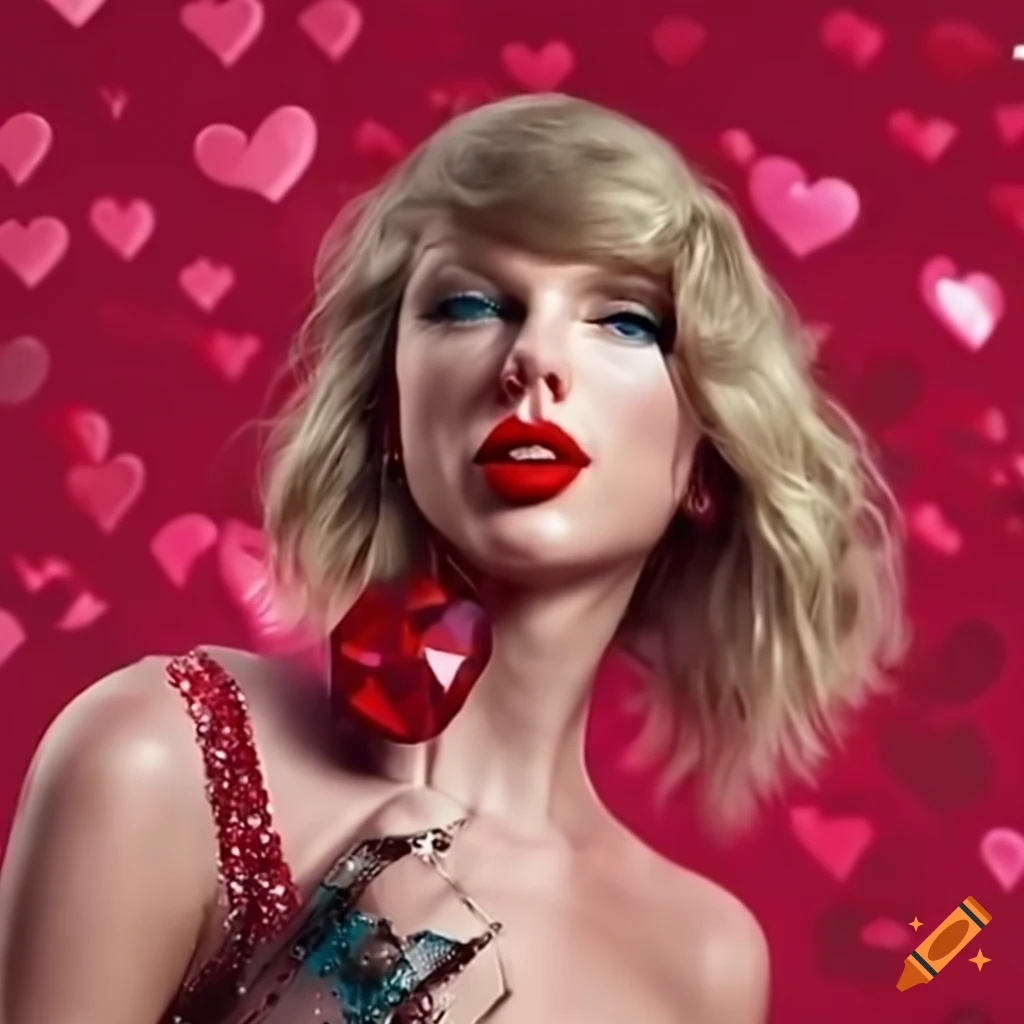Taylor swift using a red heart shaped gemstone to transform into a ...