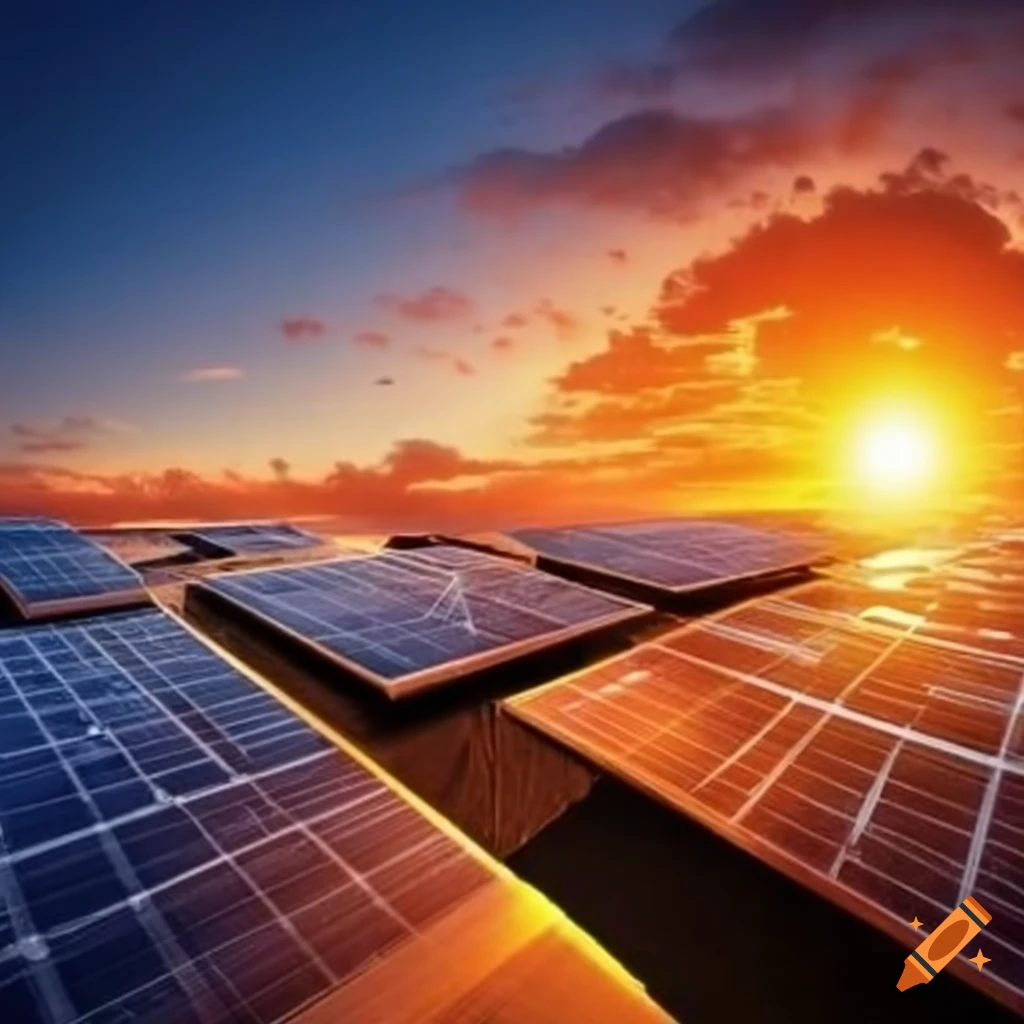Electricit arriere plan paysage photovoltaique soleil