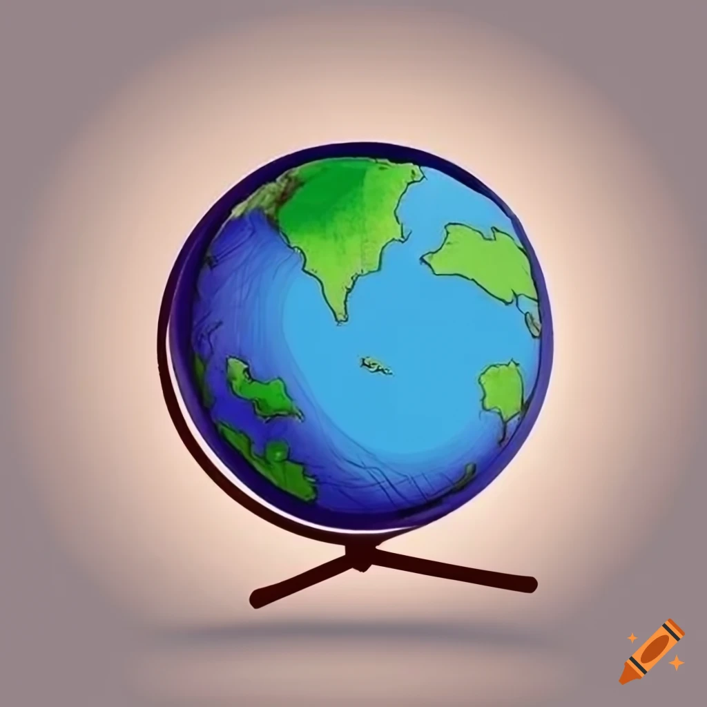 Line drawing of the Earth