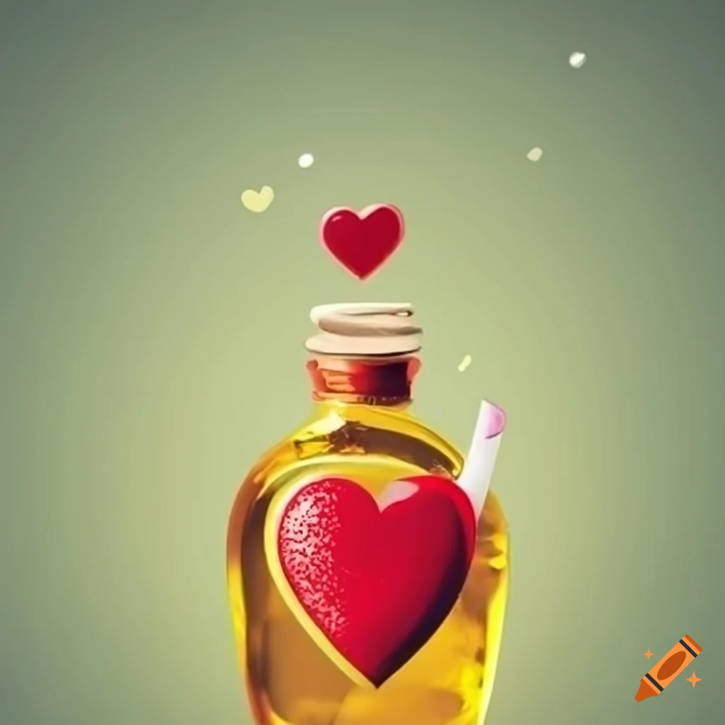 Happy Valentine's Day concept with cooking oil