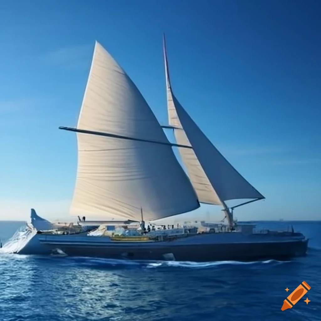 Design of a wind-powered massive sailing yacht converted to aircraft carrier using modern light strong materials