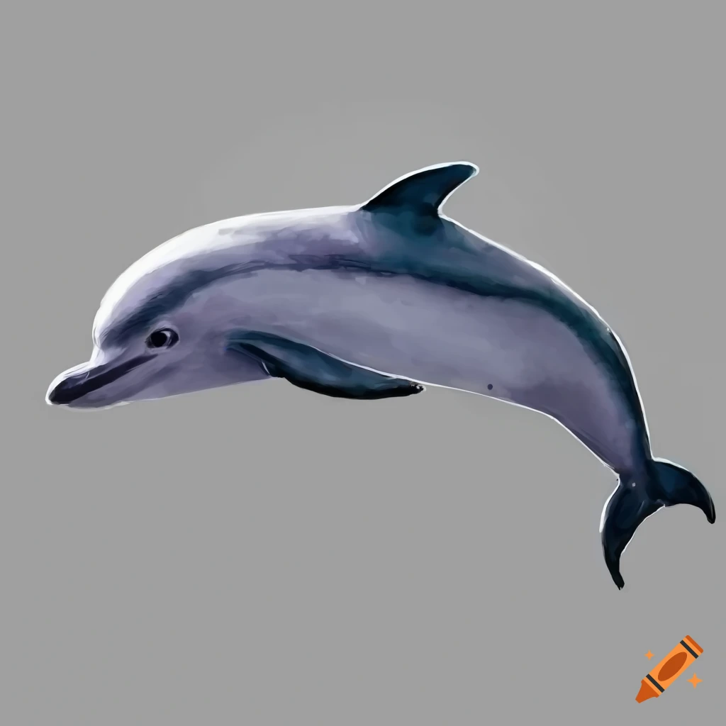 Realistic white-beaked dolphin watercolor