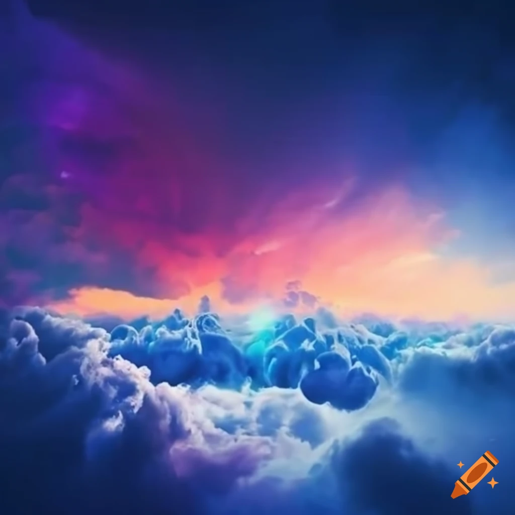Heavenly fantasy clouds with shining light