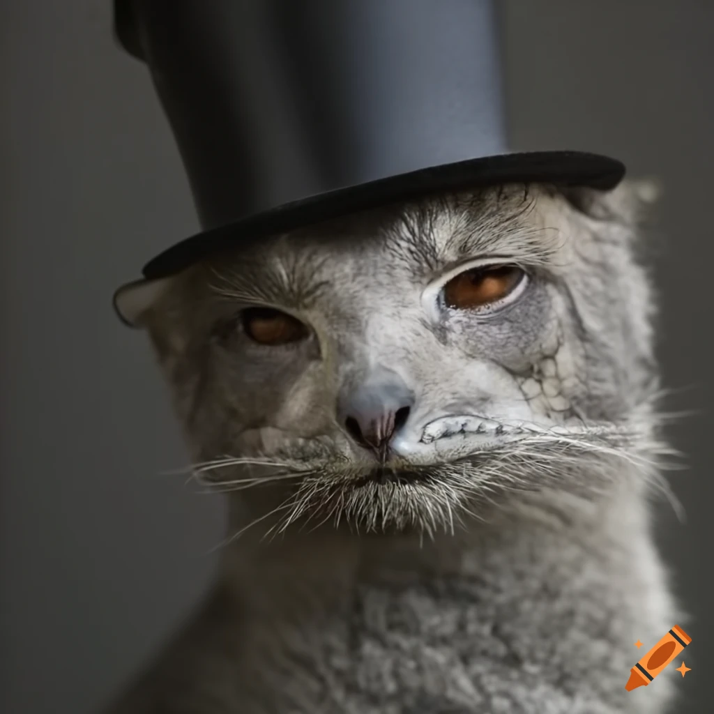 Grey nose with a black top hat