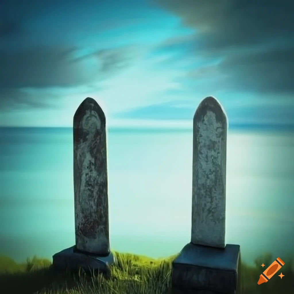 Gravestone by the seaside