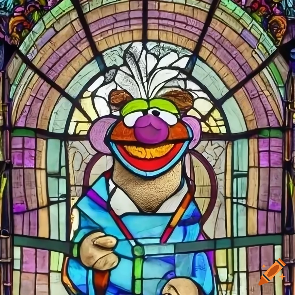 Muppet saint stained glass on Craiyon