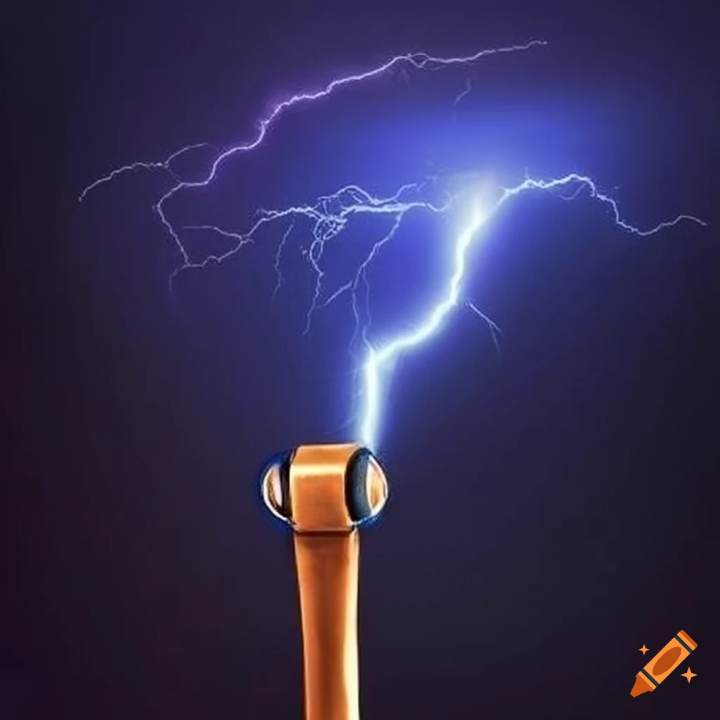 Striking hammer in the shape of a lightning bolt