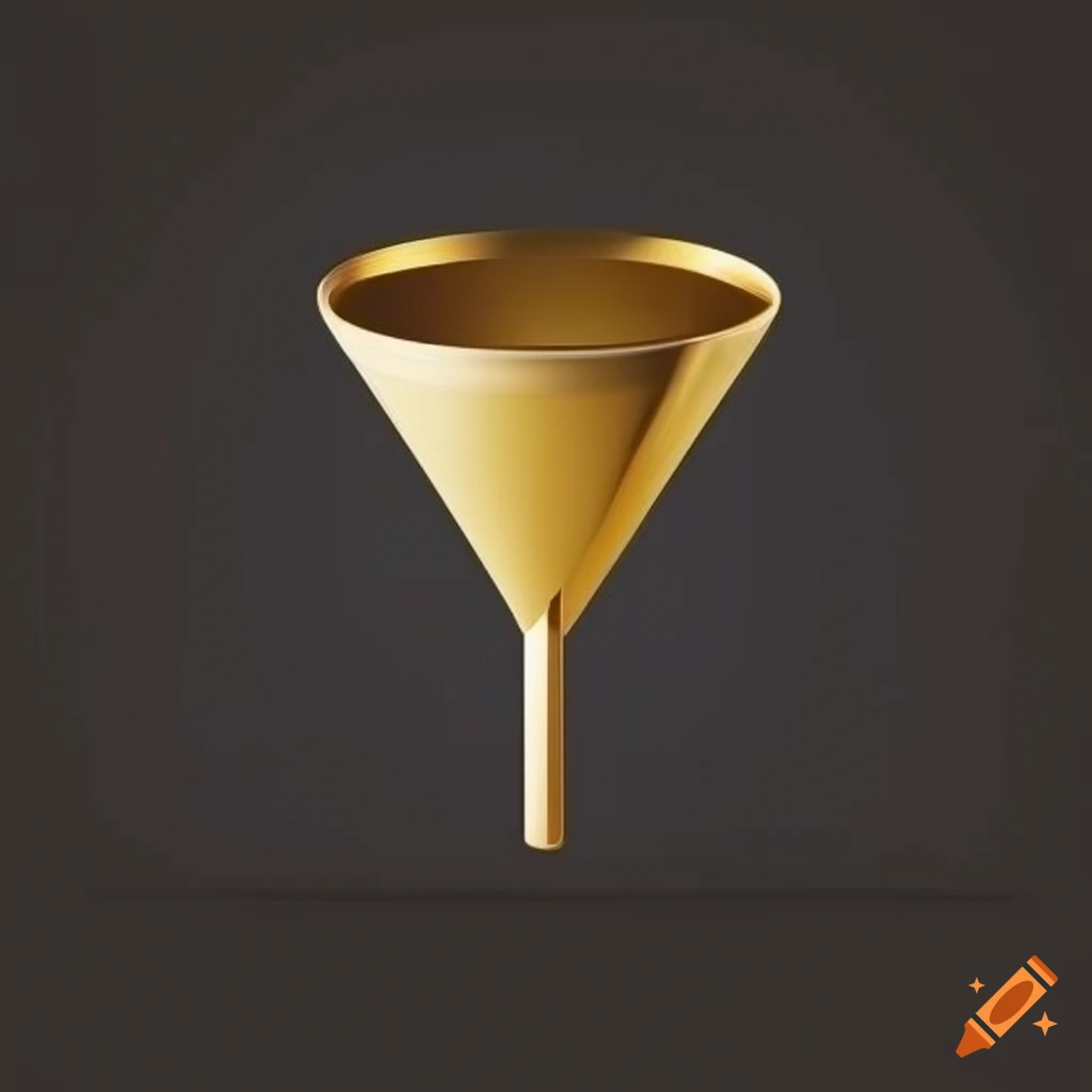 Sleek black and gold inverted megaphone logo for digital marketing
