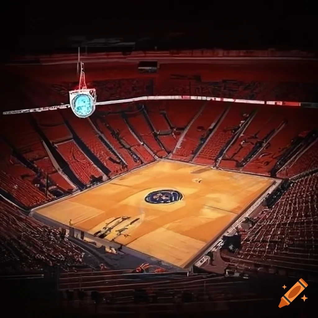 Semi realistic basketball arena on Craiyon