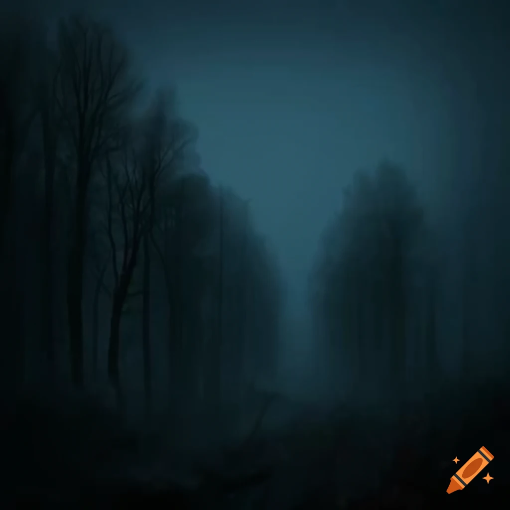 Werewolf in a haunted French countryside with fog