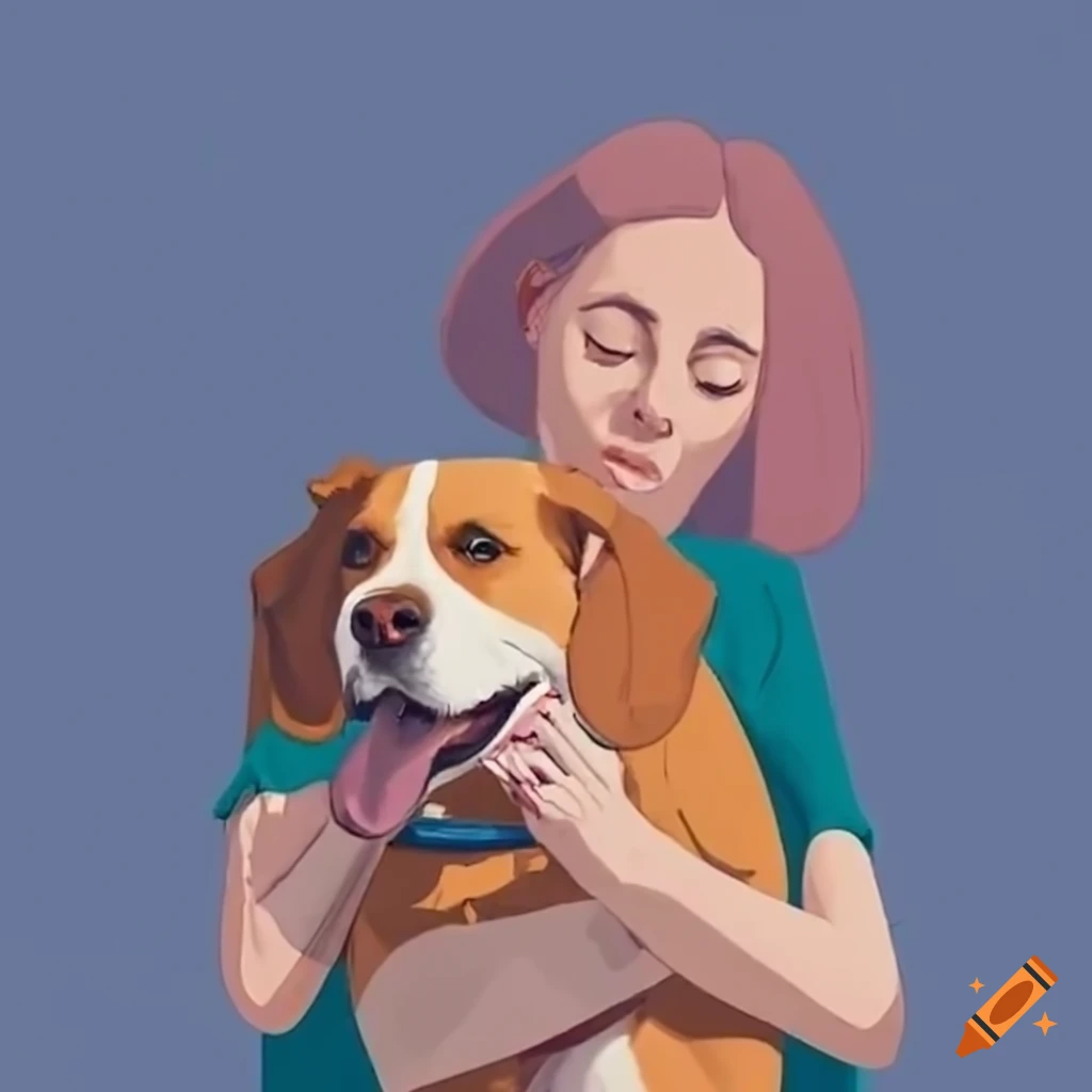 Woman hugging a therapy dog