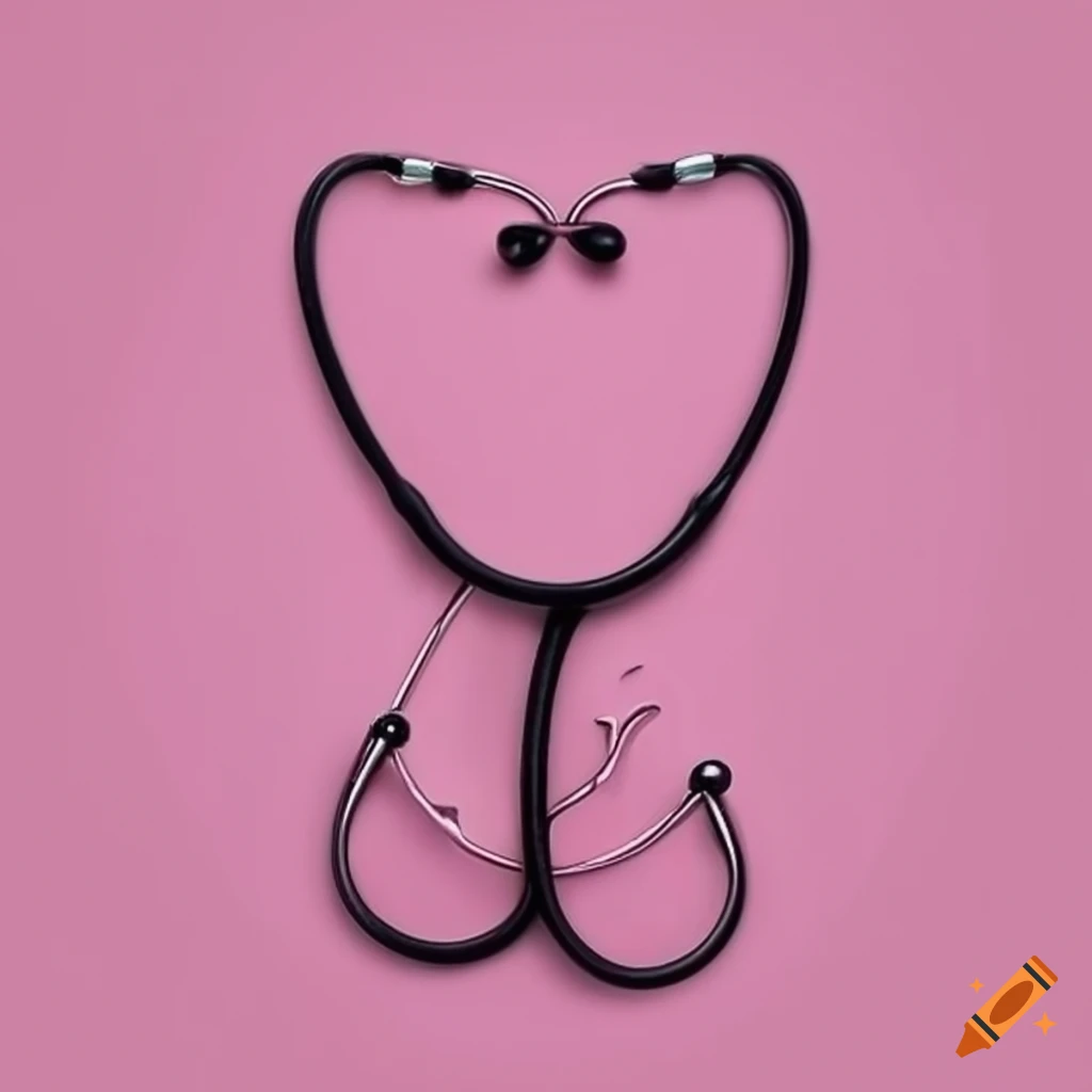 Stethoscope shaped uterus on a solid background