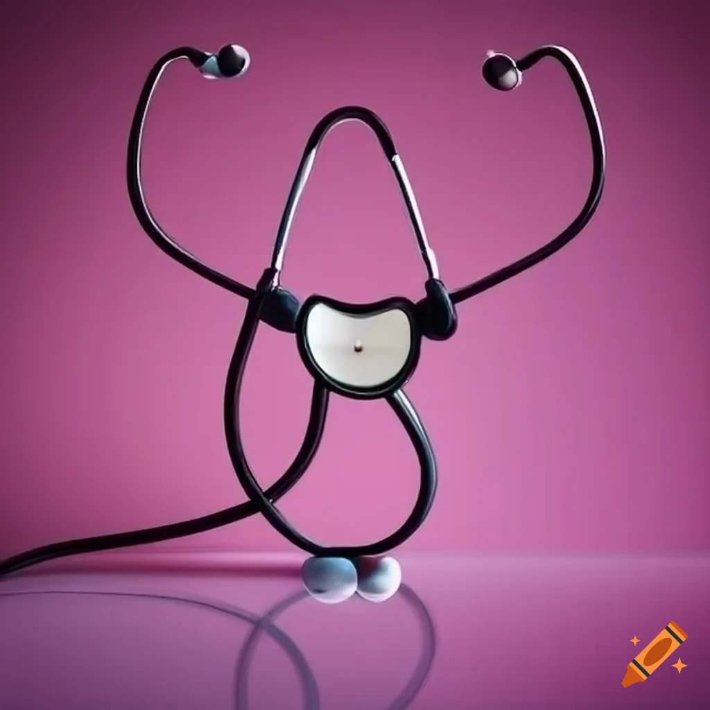 Stethoscope forming a uterus on plain background