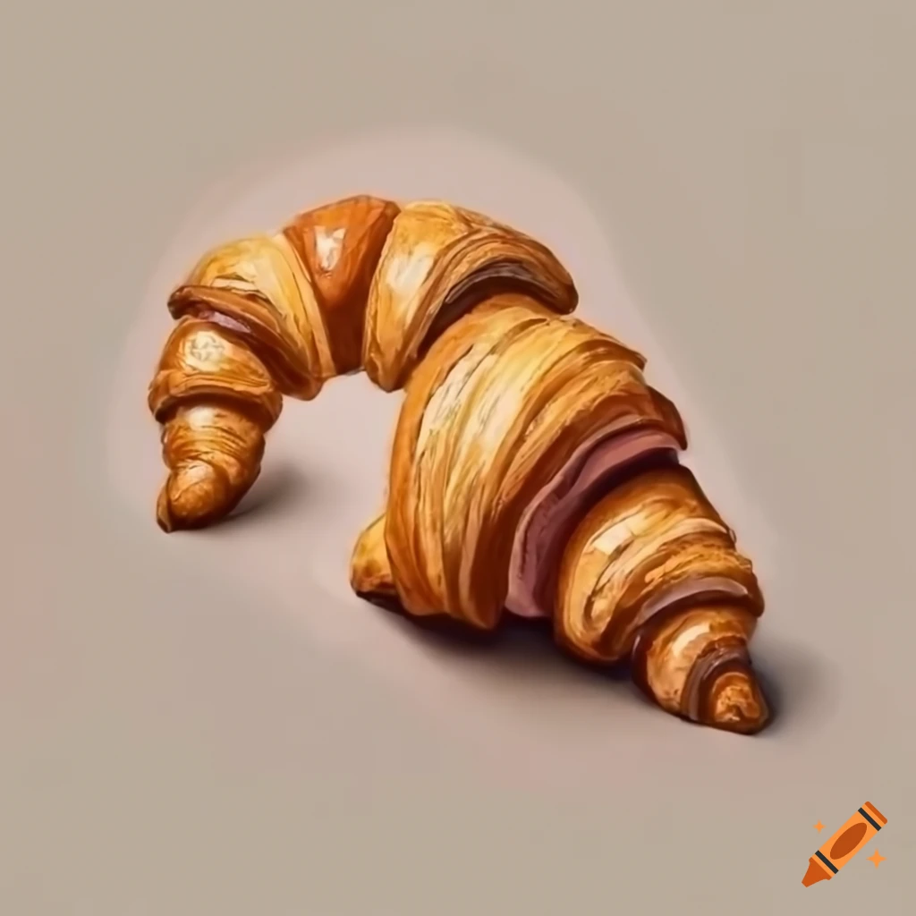 Beautifully baked croissant pastry
