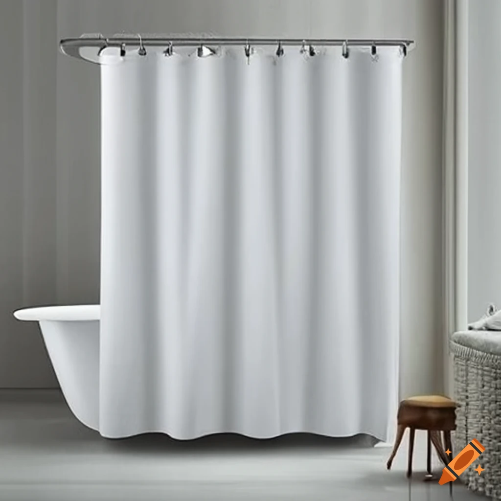 White shower curtains on Craiyon