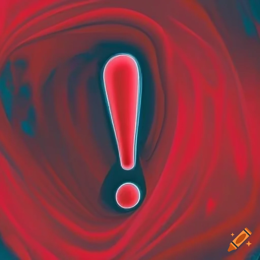 Vibrant abstract red exclamation in album cover style