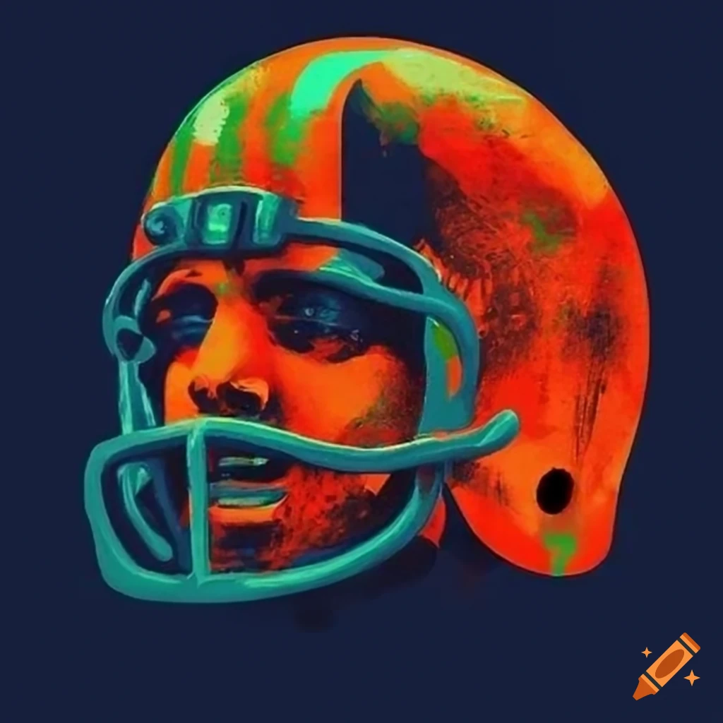 Abstract representation of an nfl football player in a mix of art