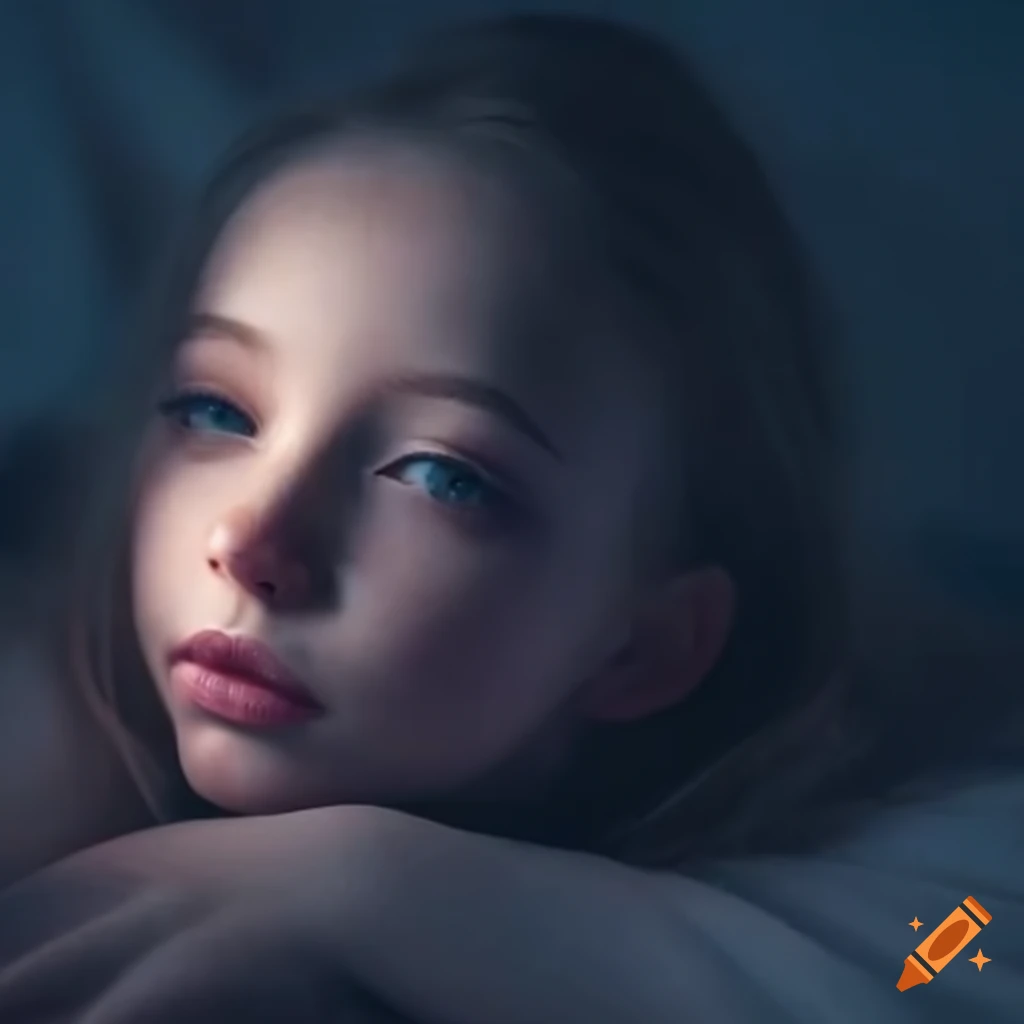 Lovely girl lying in bed
