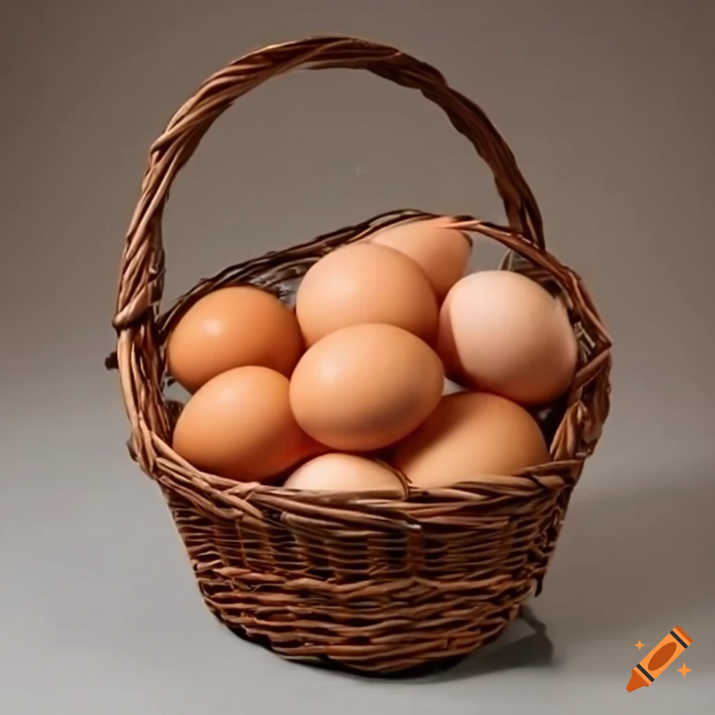 Eggs in a wicker basket