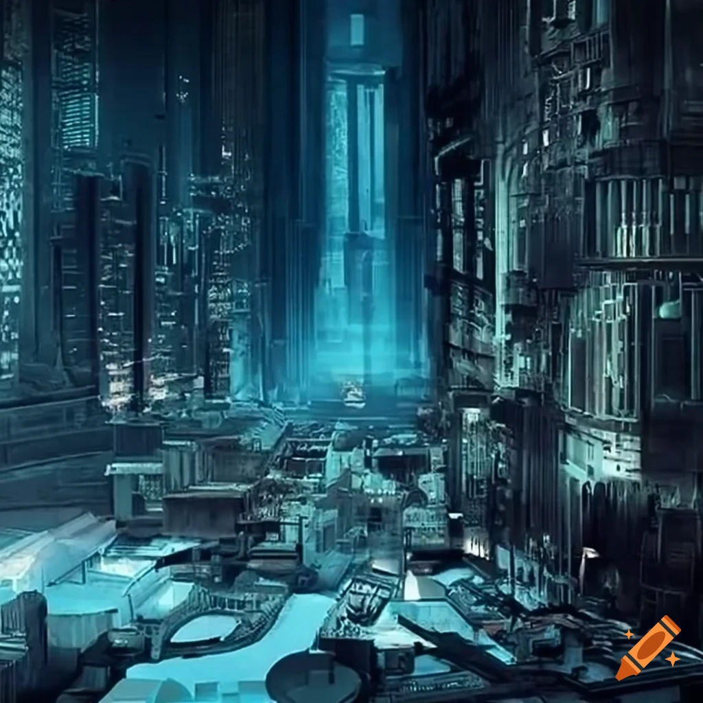 Futuristic city hidden underground