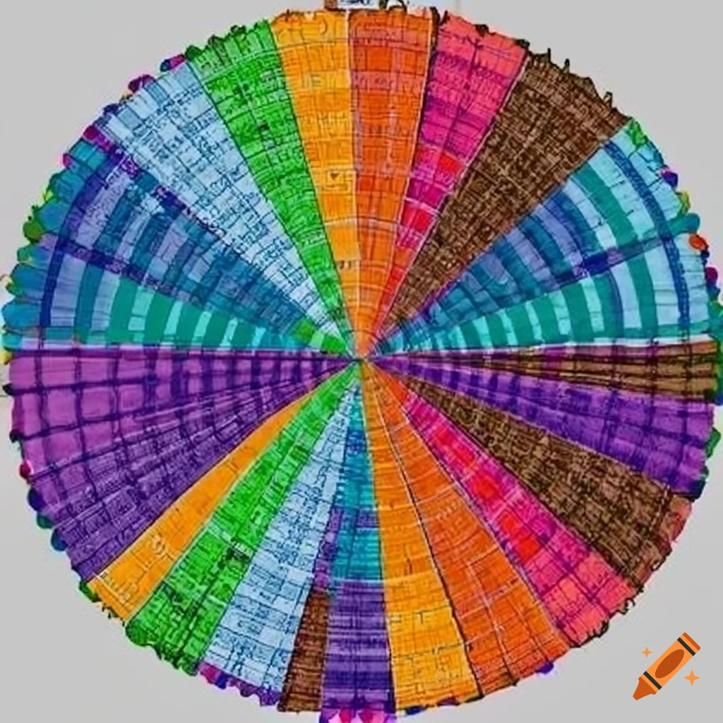 Vibrant multi-colored pie chart representing diversity among people