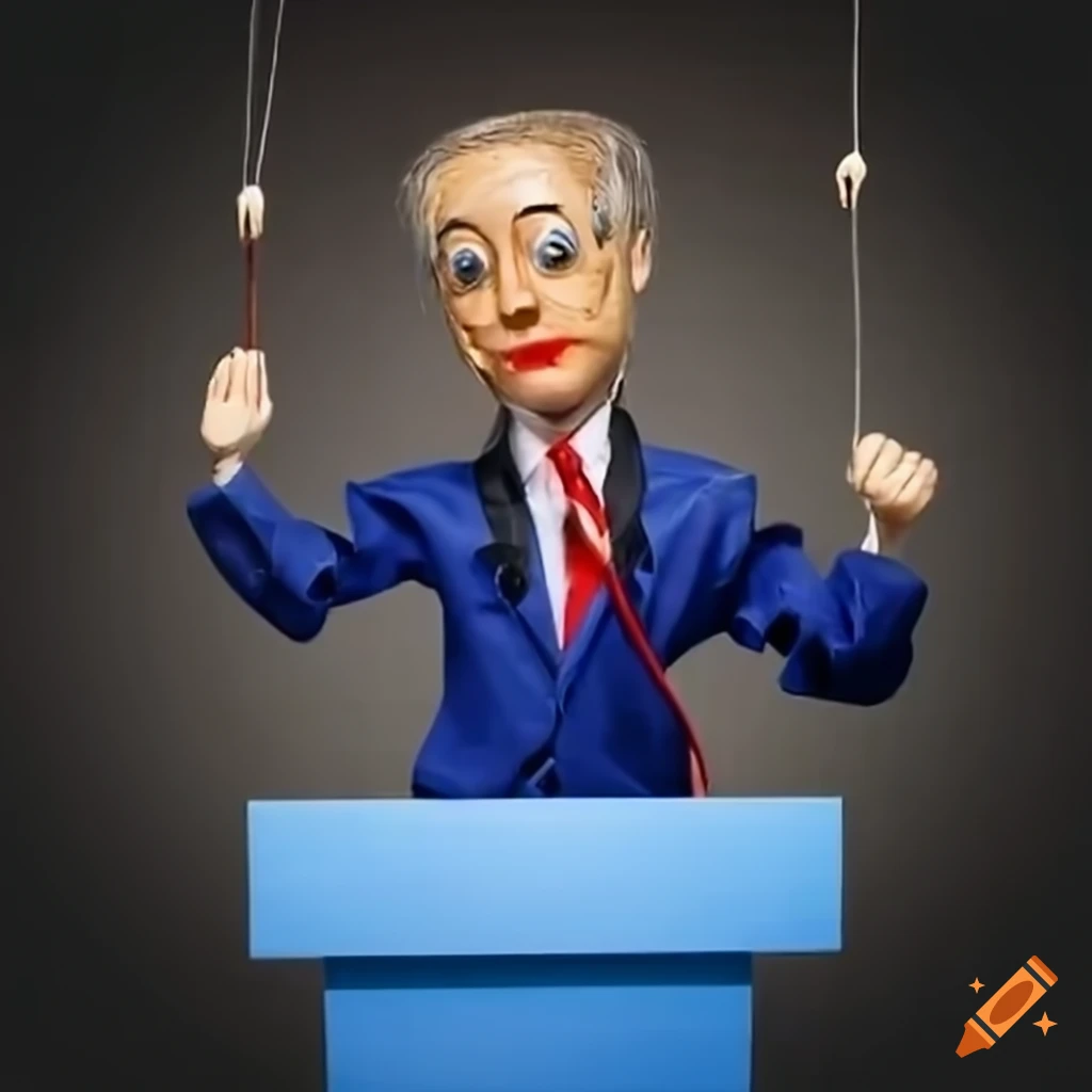 of a politician behind a podium during a political speech on