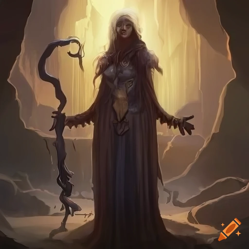 Spirits in a desert of the dead in fantasy art style