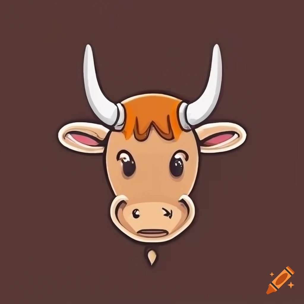 Utexas Longhorn mascot cute and simple head