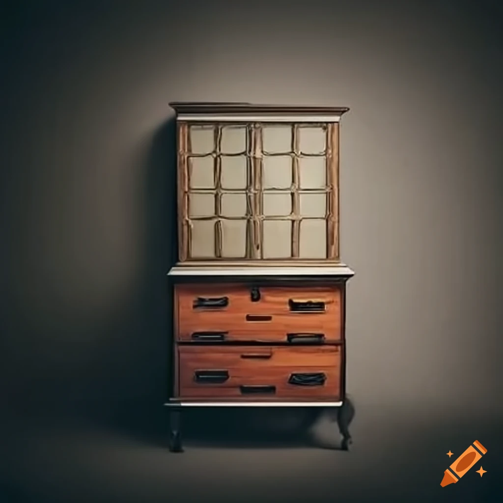 Vintagestyle chest of drawers with modern lines on Craiyon