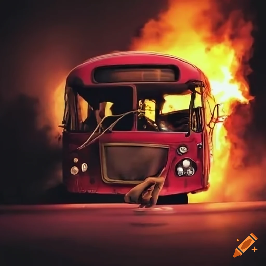 Metaphorical illustration of being thrown under the bus on Craiyon