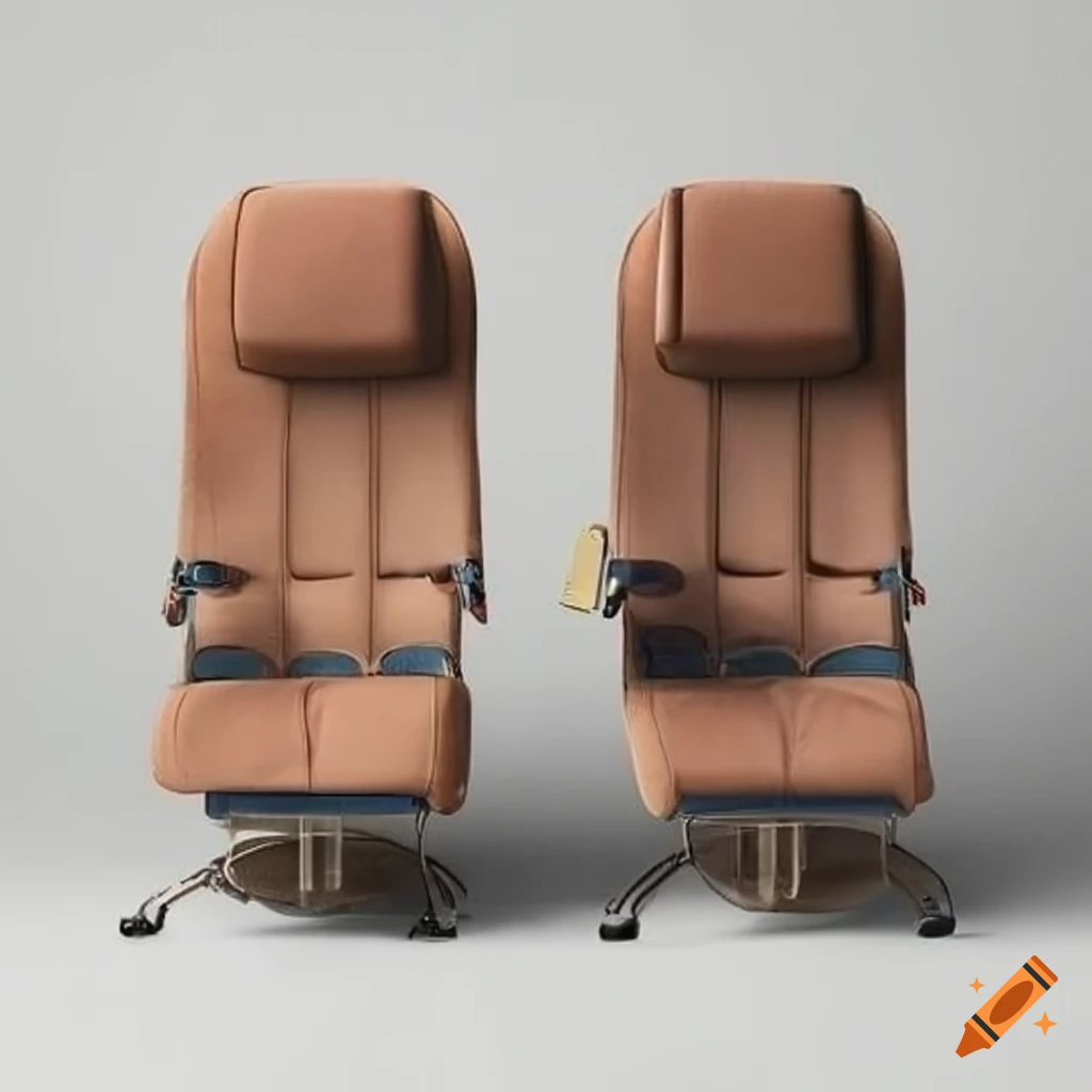 Two airplane seats with adjustable wall, foot stool raisers, and arm
