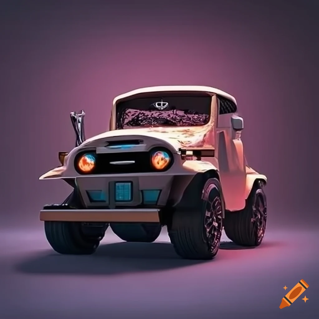 Futuristic old-school Toyota Landcruiser FJ45