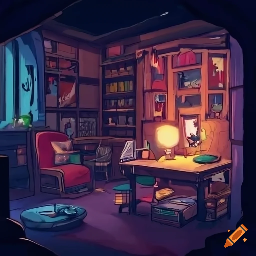 Dungeons and Dragons style map of an apartment room