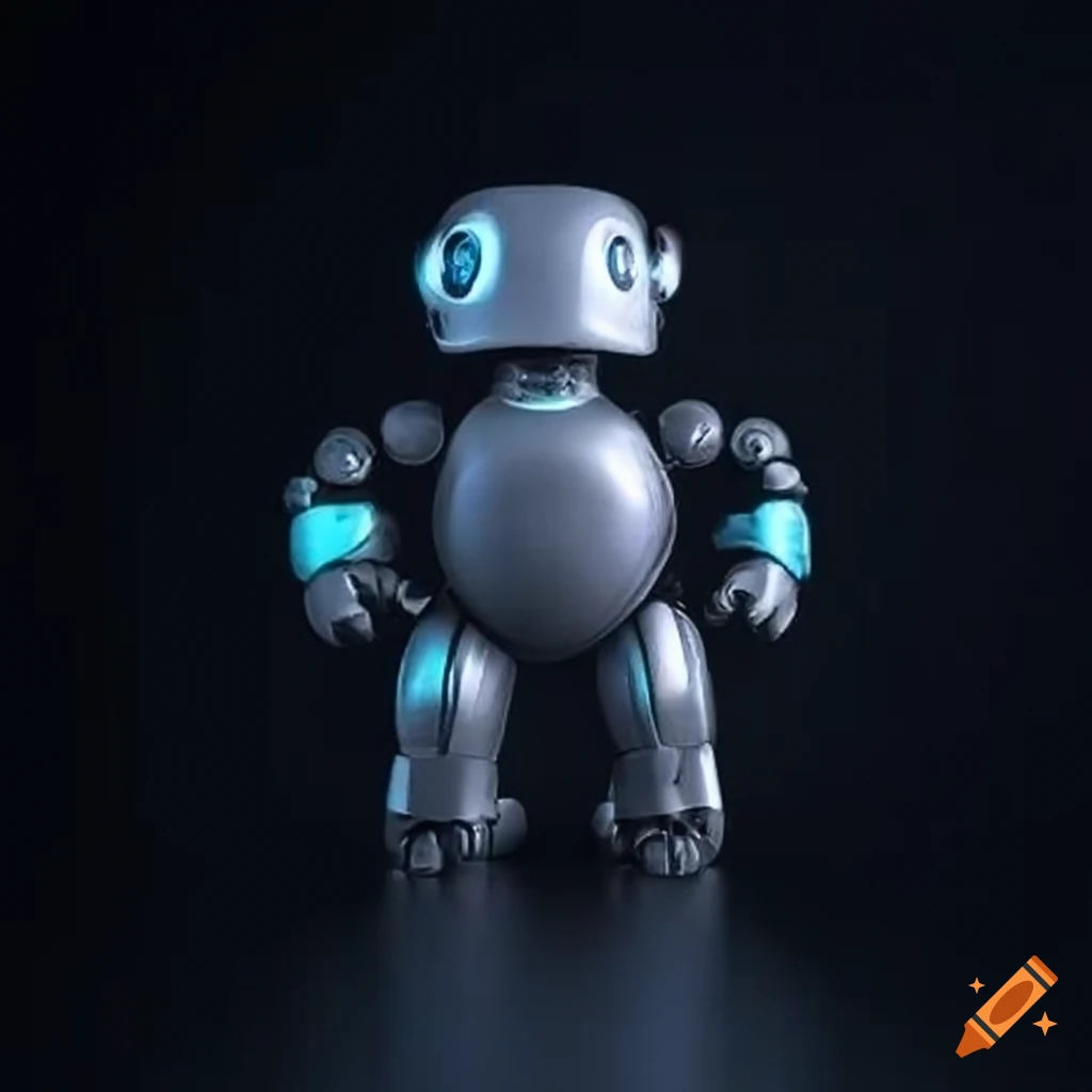 Magnetic robot depicted in grey color on Craiyon