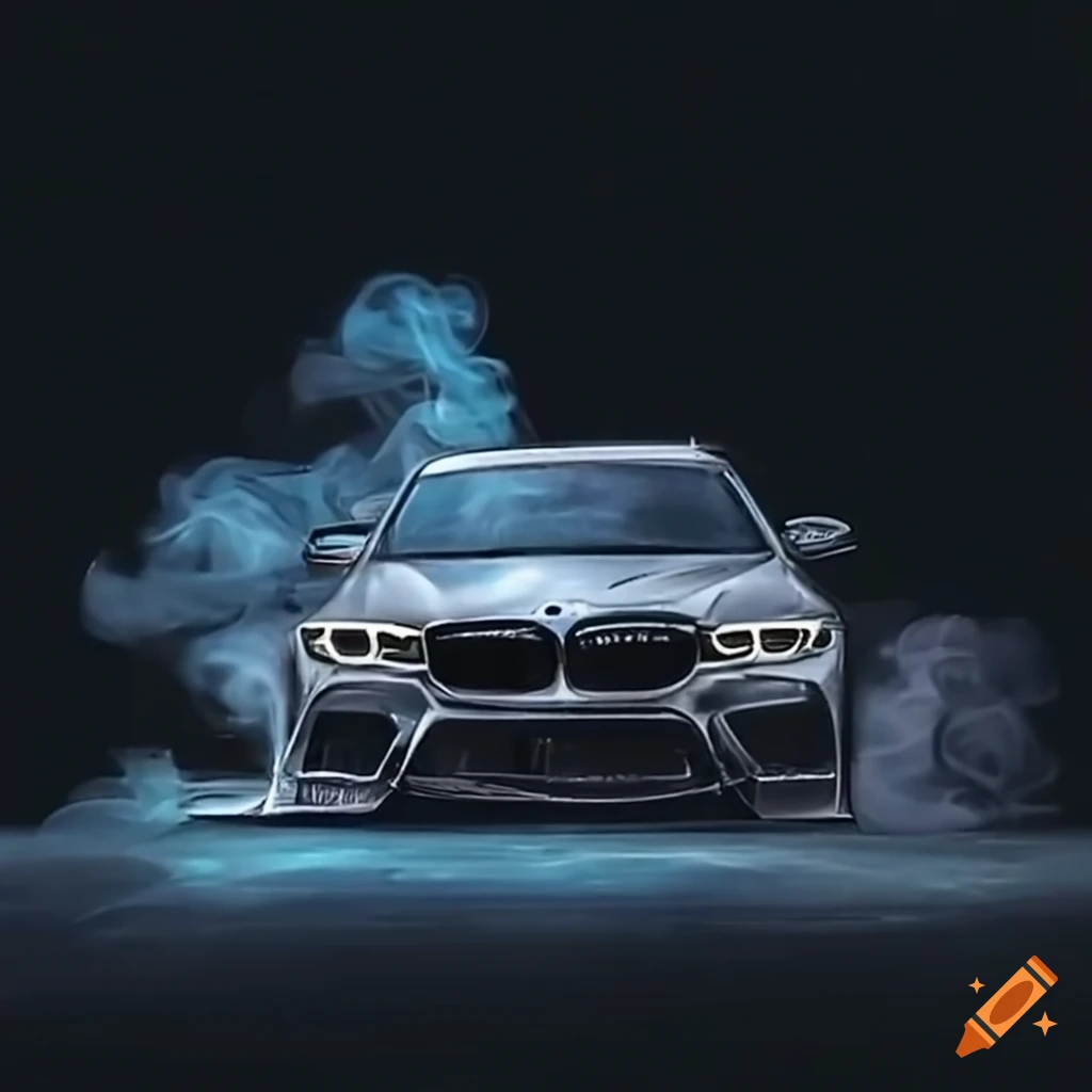 BMW M5 F90 drifting with smoke