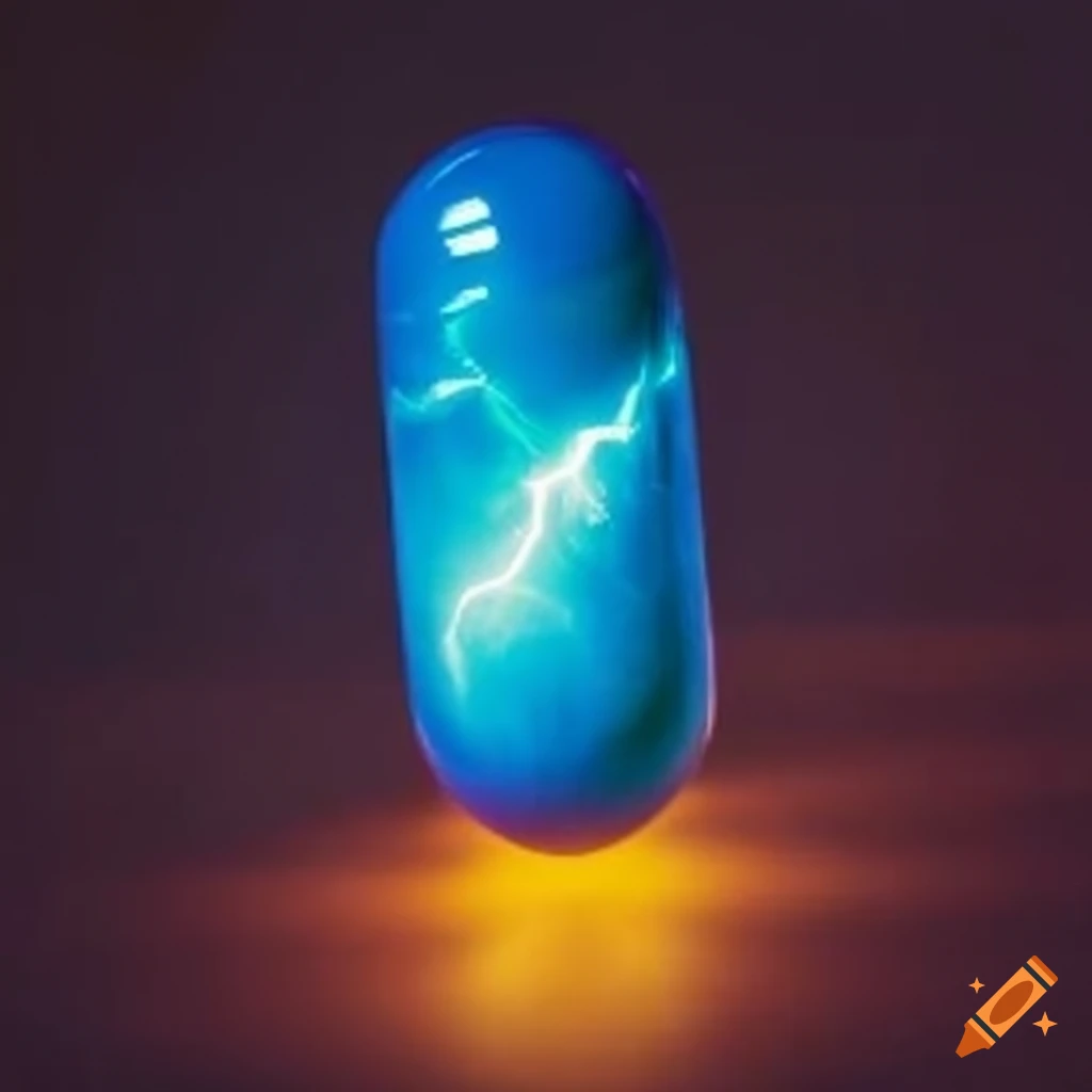 Pill with lightning bolt symbol