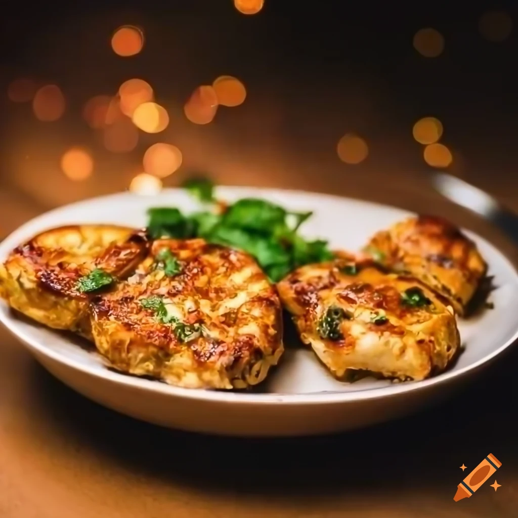 Garlic chicken steak in indian cuisine on Craiyon