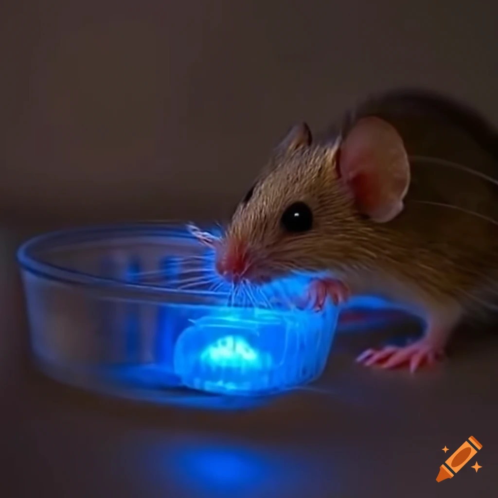 Curious mouse conducting science experiment in a lab