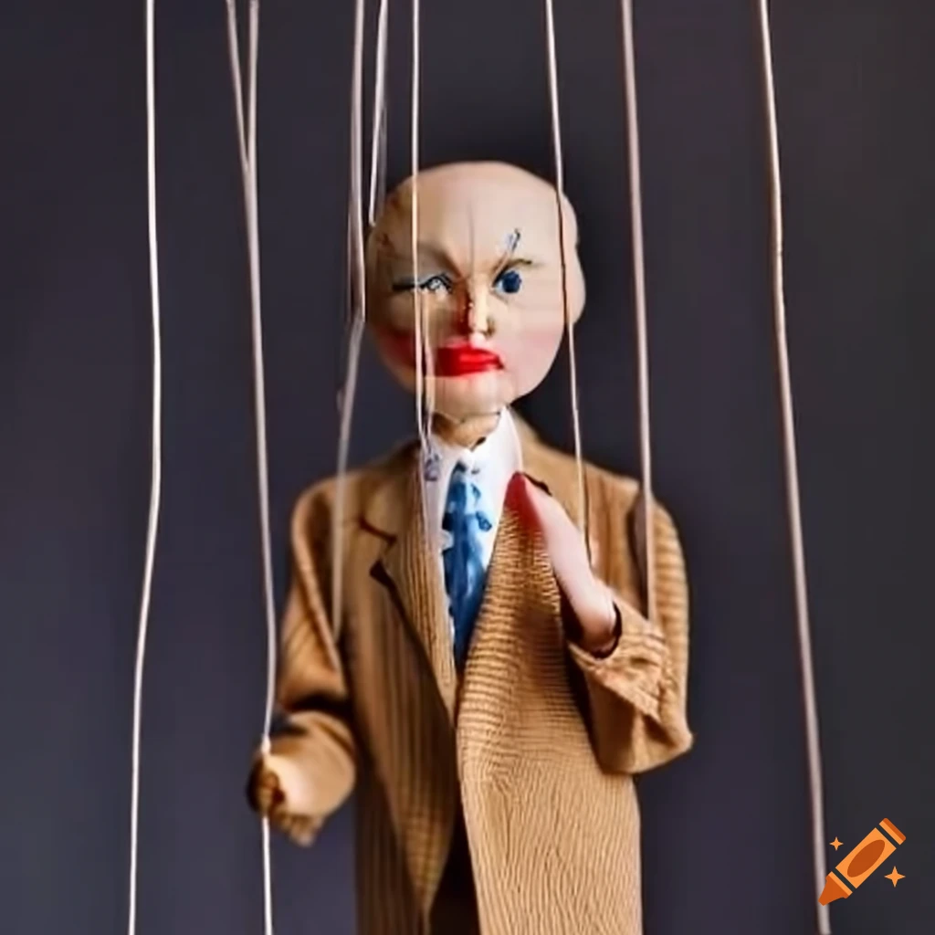 of a politician with visible strings attached on Craiyon